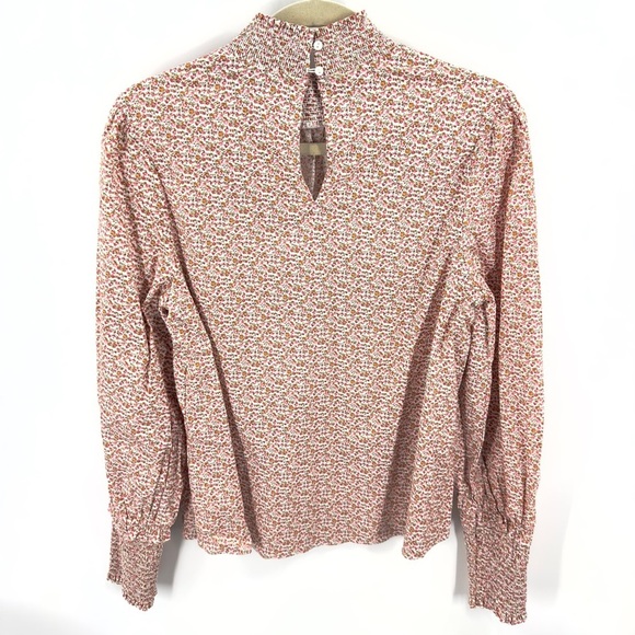 NEW Tuckernuck Pomander Place Floral Modoc Blouse Women Size S Smocked Mock Neck - Picture 7 of 14